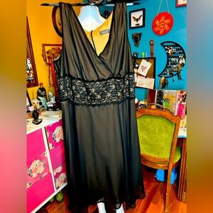 Dressbarn Woman Size 22 Black Glam Goth Dress